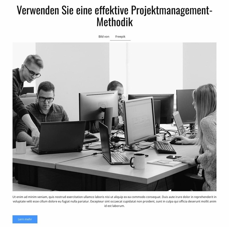 Management-Methodik Eine Seitenvorlage