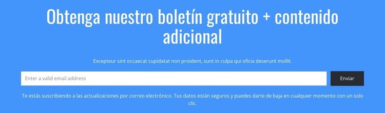 Recibe nuestro boletín de noticias GRATIS Creador de sitios web HTML