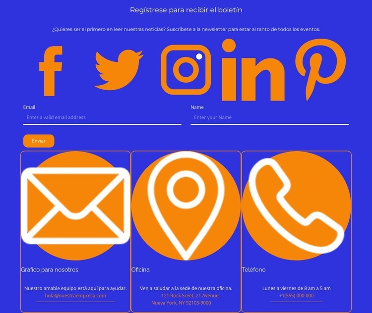 el boletín Plantillas de creación de sitios web