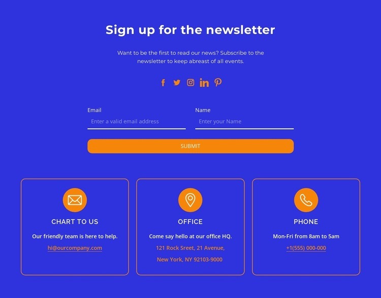 The newsletter Homepage Design