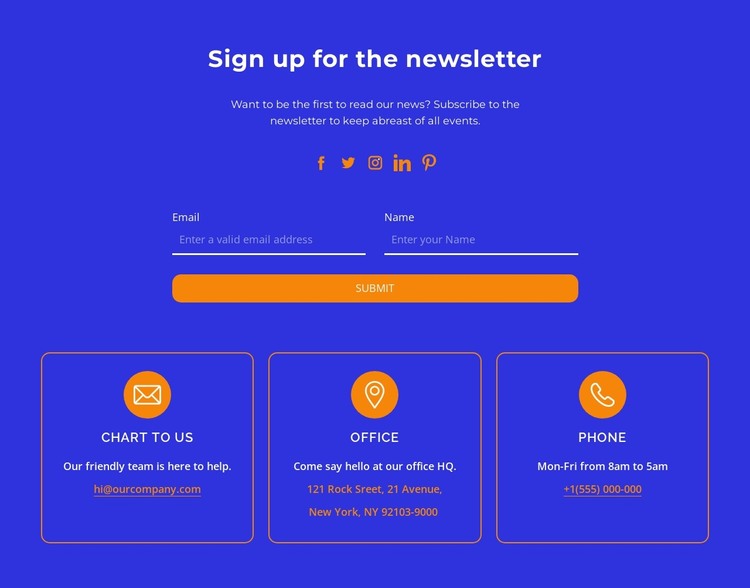 The newsletter HTML Template