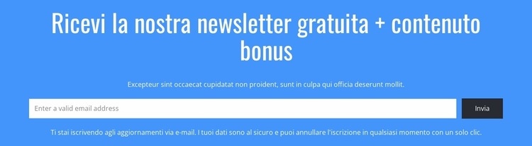 Ricevi la nostra newsletter gratuita Costruttore di siti web HTML