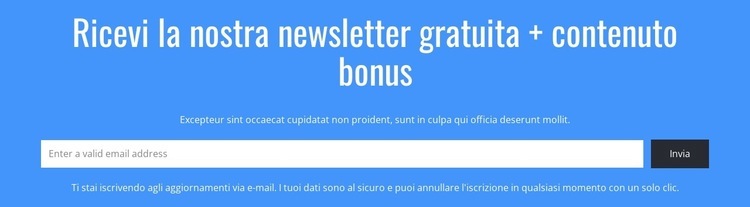 Ricevi la nostra newsletter gratuita Modello