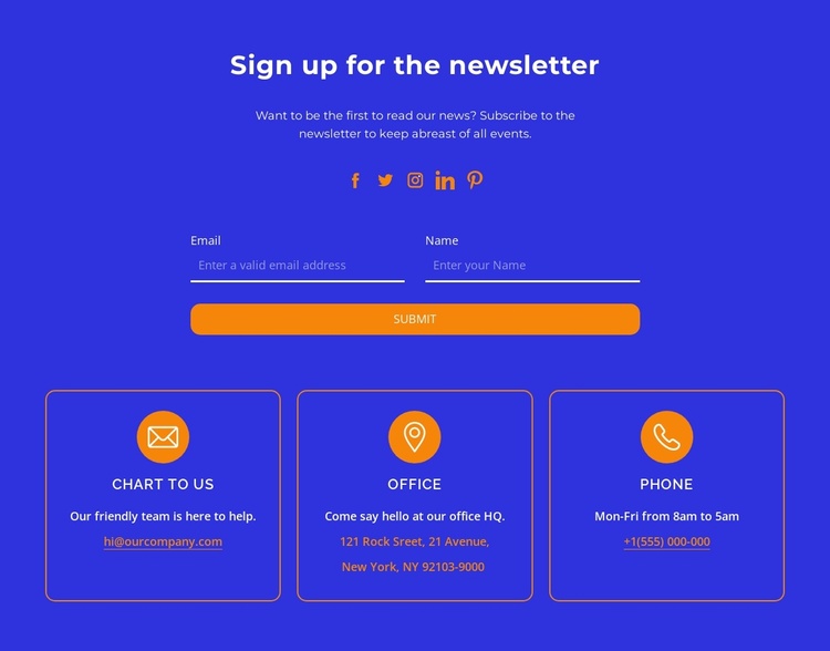 The newsletter Joomla Template