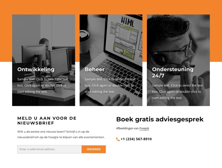 Contactblok met netrepeater WordPress-thema