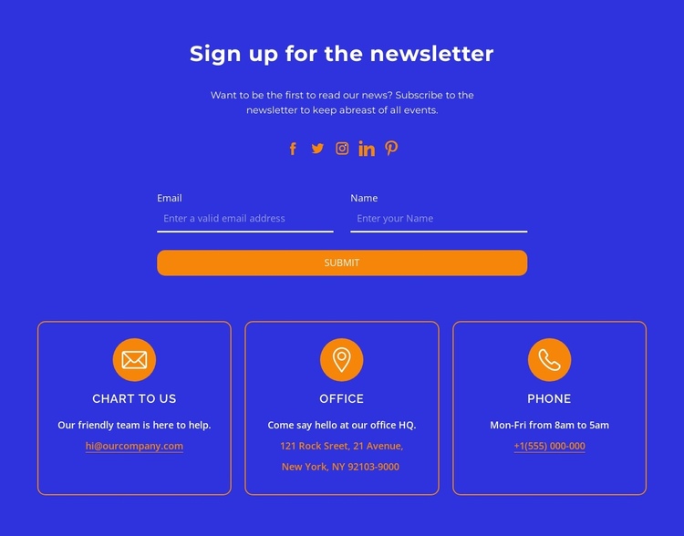 The newsletter One Page Template