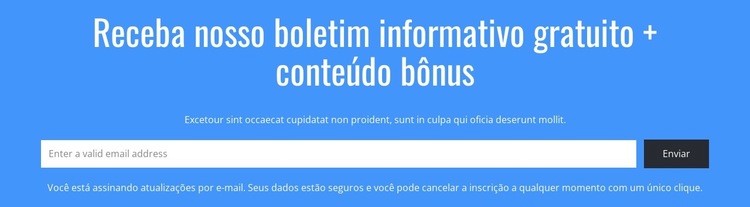 Receba nosso boletim informativo gratuito Maquete do site