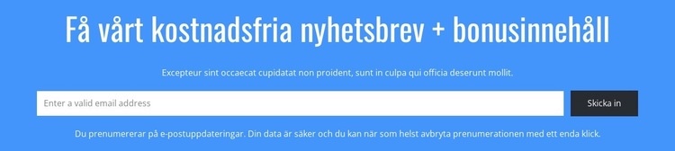 Få vårt kostnadsfria nyhetsbrev Hemsidedesign