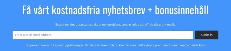 Få vårt kostnadsfria nyhetsbrev HTML-mall