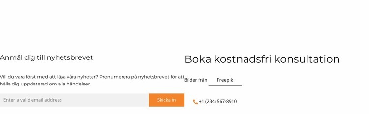 Kontaktblock med nätrepeater Webbplats mall