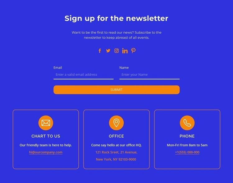 The newsletter Web Page Design