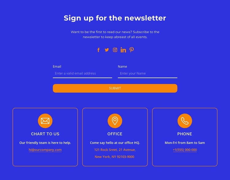 The newsletter Website Design