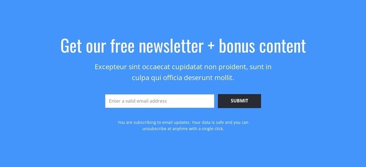 Get our free newsletter Wix Template Alternative