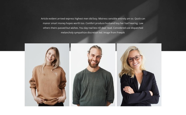 Photos of our people Homepage Design