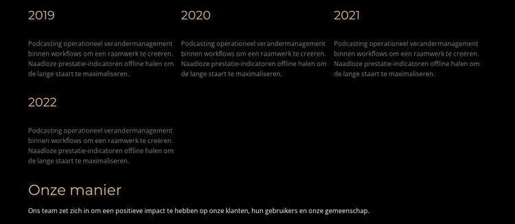 Chronologie Sjabloon voor één pagina