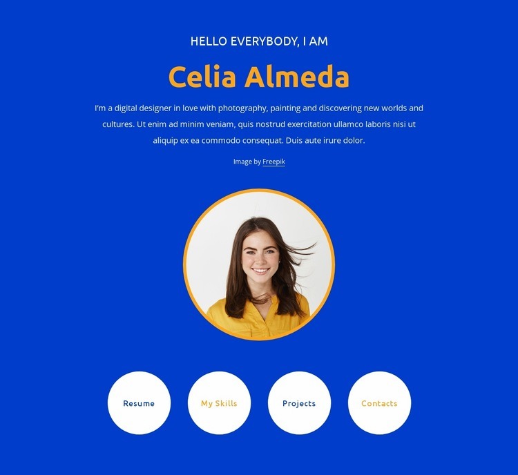 Designer profile block Elementor Template Alternative