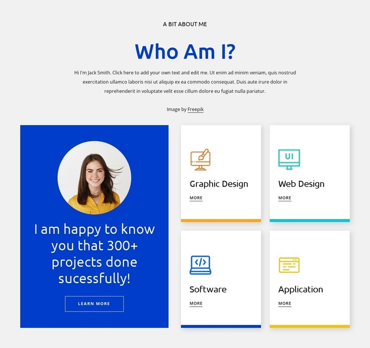 My profile Elementor Template Alternative