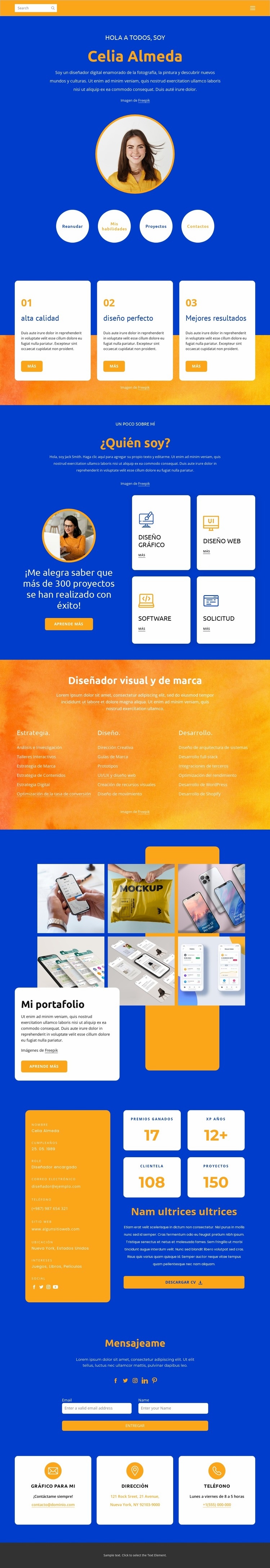 Página personal de Celia Almeda Diseño de páginas web