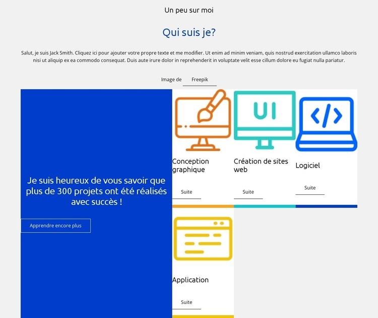 Mon profil Modèles de constructeur de sites Web