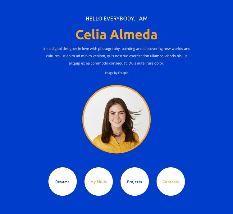 Designer profile block Html Code Example