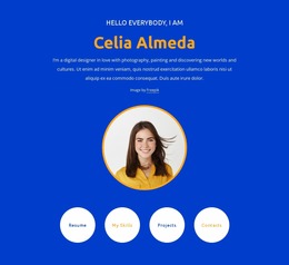 Designer Profile Block - HTML Website Creator