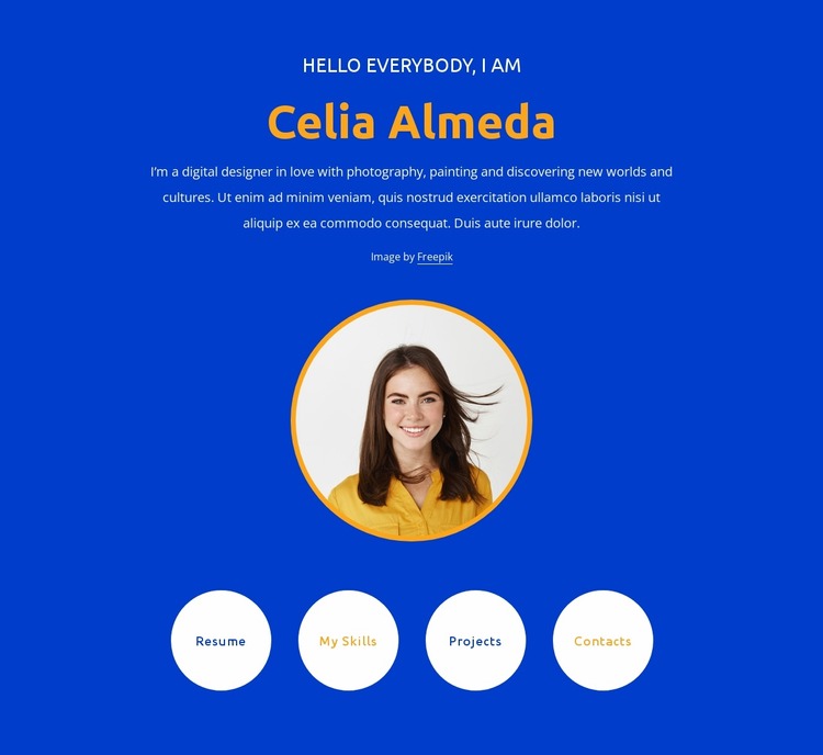 Designer profile block Html Website Builder