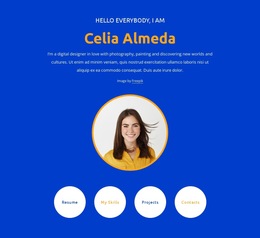 Designer profile block - HTML5 Template by Nicepage