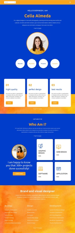 Celia Almeda Personal Page One Page Template