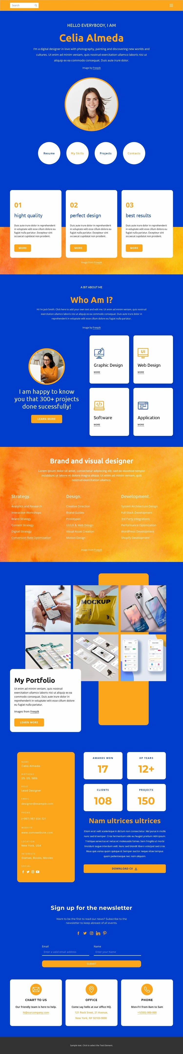 Celia Almeda personal page Squarespace Template Alternative