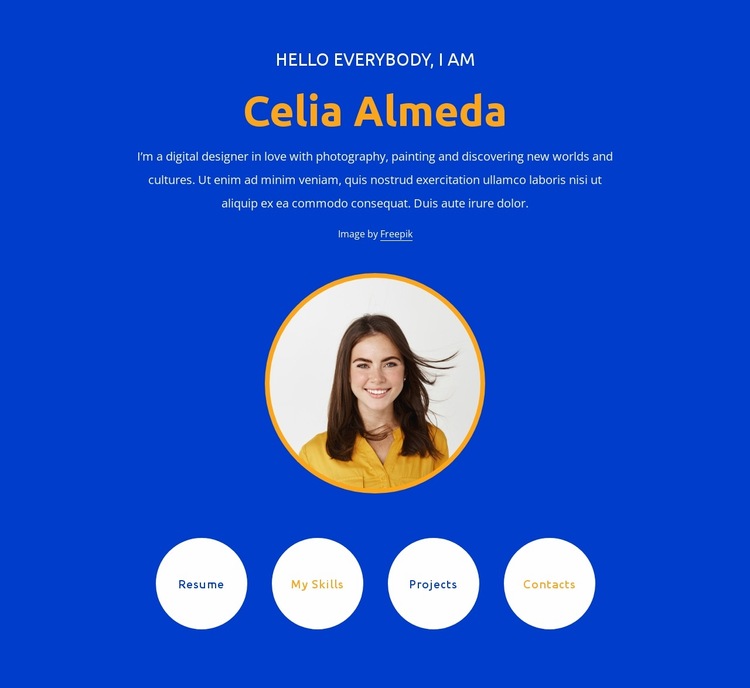 Designer profile block Website Builder Templates