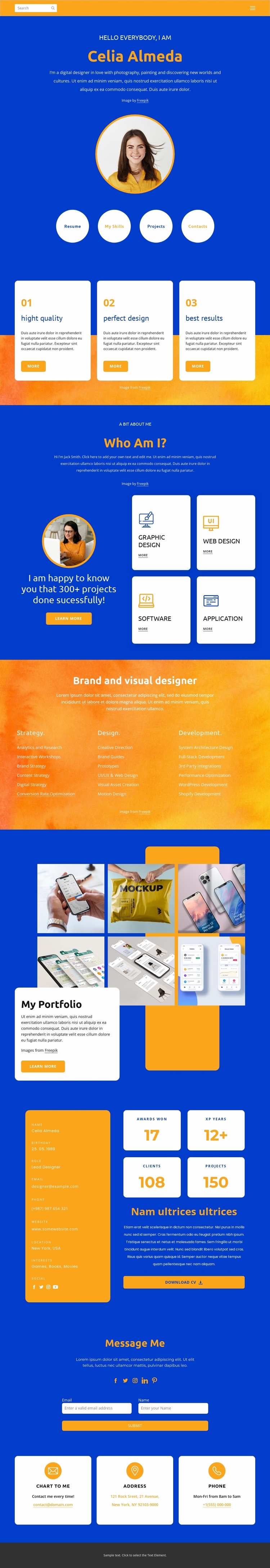 Celia Almeda personal page eCommerce Template