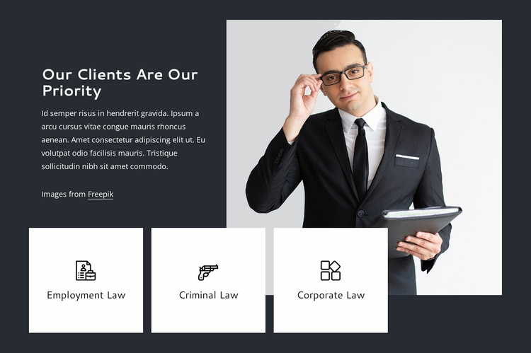 Our clients are our priority Website Template