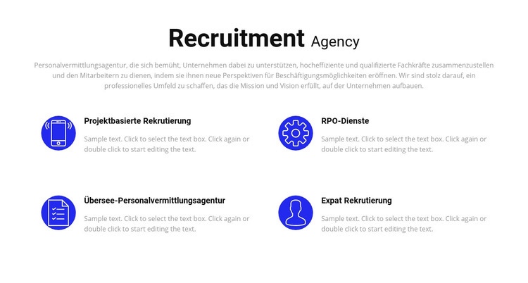 Rekrutierungsdienstleistungen HTML5-Vorlage