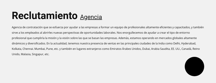 Agencia de contratación Diseño de páginas web