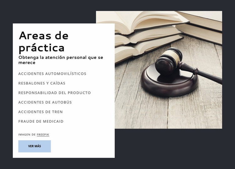 Bufete de abogados galardonado Maqueta de sitio web