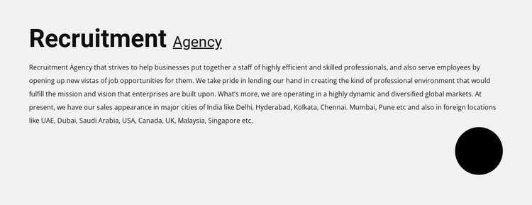 Recruitment agency One Page Template