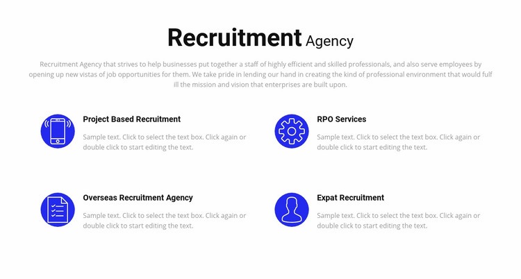 Recruitment services Web Page Design