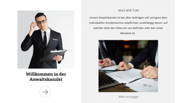Willkommen In Der Anwaltskanzlei - Kostenlose HTML-Vorlage