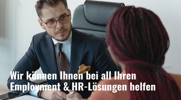 Unterstützung bei der Arbeitsvermittlung Website-Modell