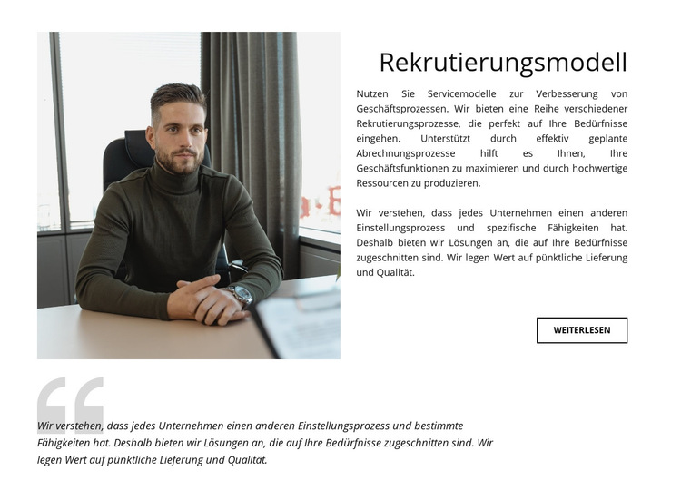 Rekrutierungsmodell Website-Vorlage