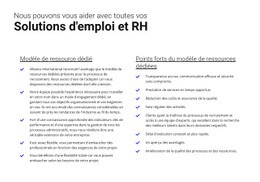 Sections De La Page D'Accueil Pour Emploi Facile