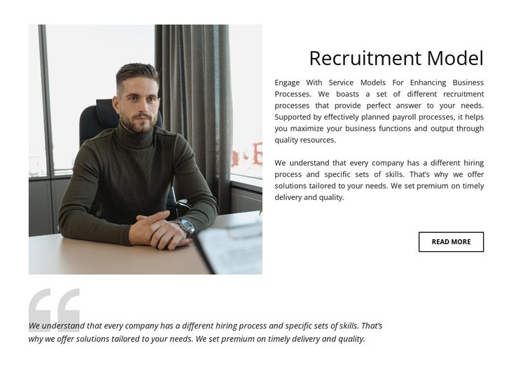 Recruitment model Homepage Design