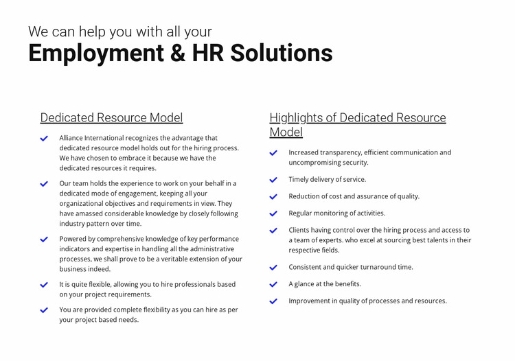 Easy employment Html Website Builder