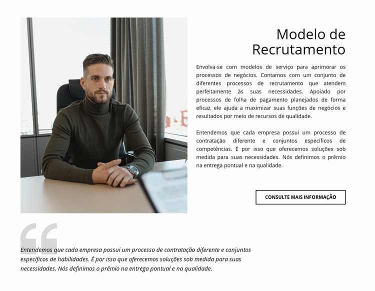 Modelo de recrutamento Maquete do site