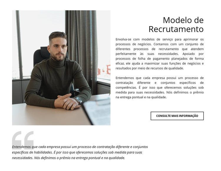 Modelo de recrutamento Modelo de site