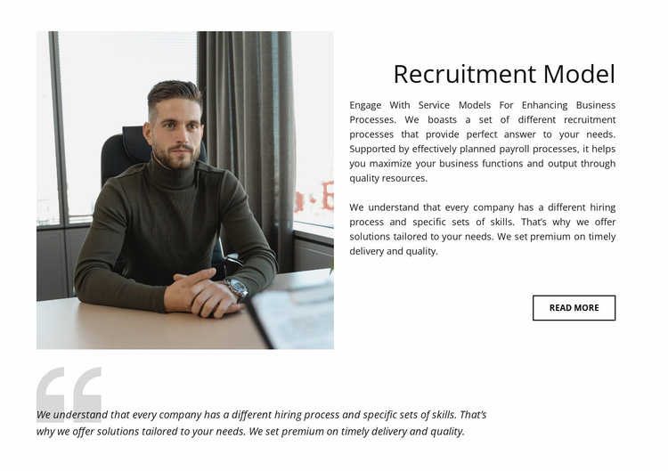 Recruitment model Landing Page
