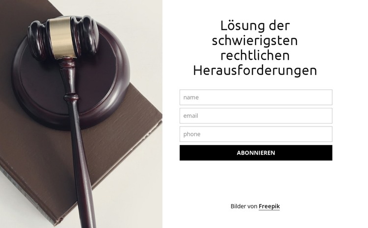 Lösung der schwierigsten rechtlichen Herausforderungen HTML-Vorlage