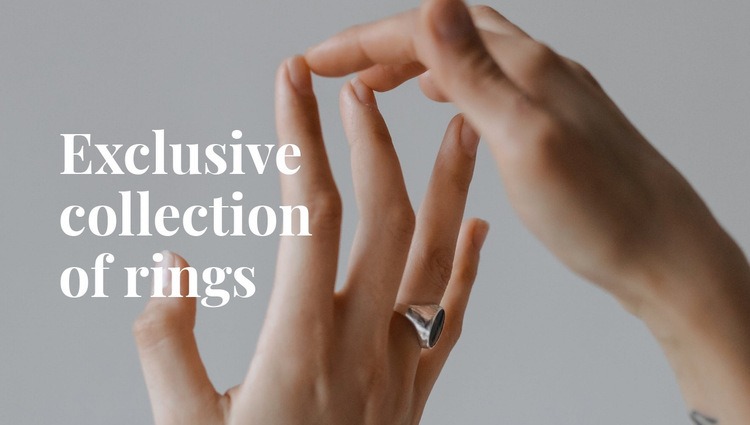 Exclusive collection of rings Homepage Design