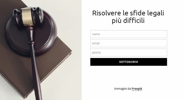 Risolvere le sfide legali più difficili Mockup del sito web