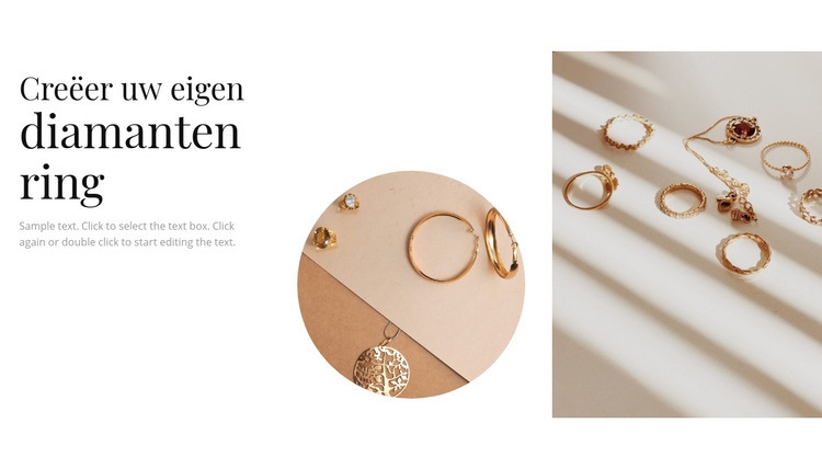 Uw eigen diamanten ring Website mockup